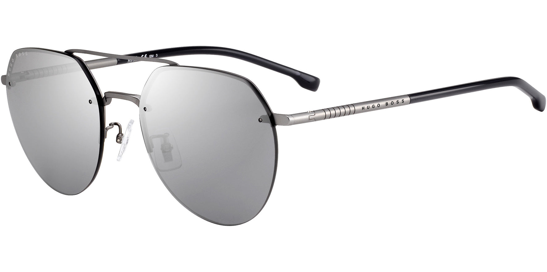 Hugo Boss Titanium Temple Alt Fit Rimless Pilot - Eyedictive