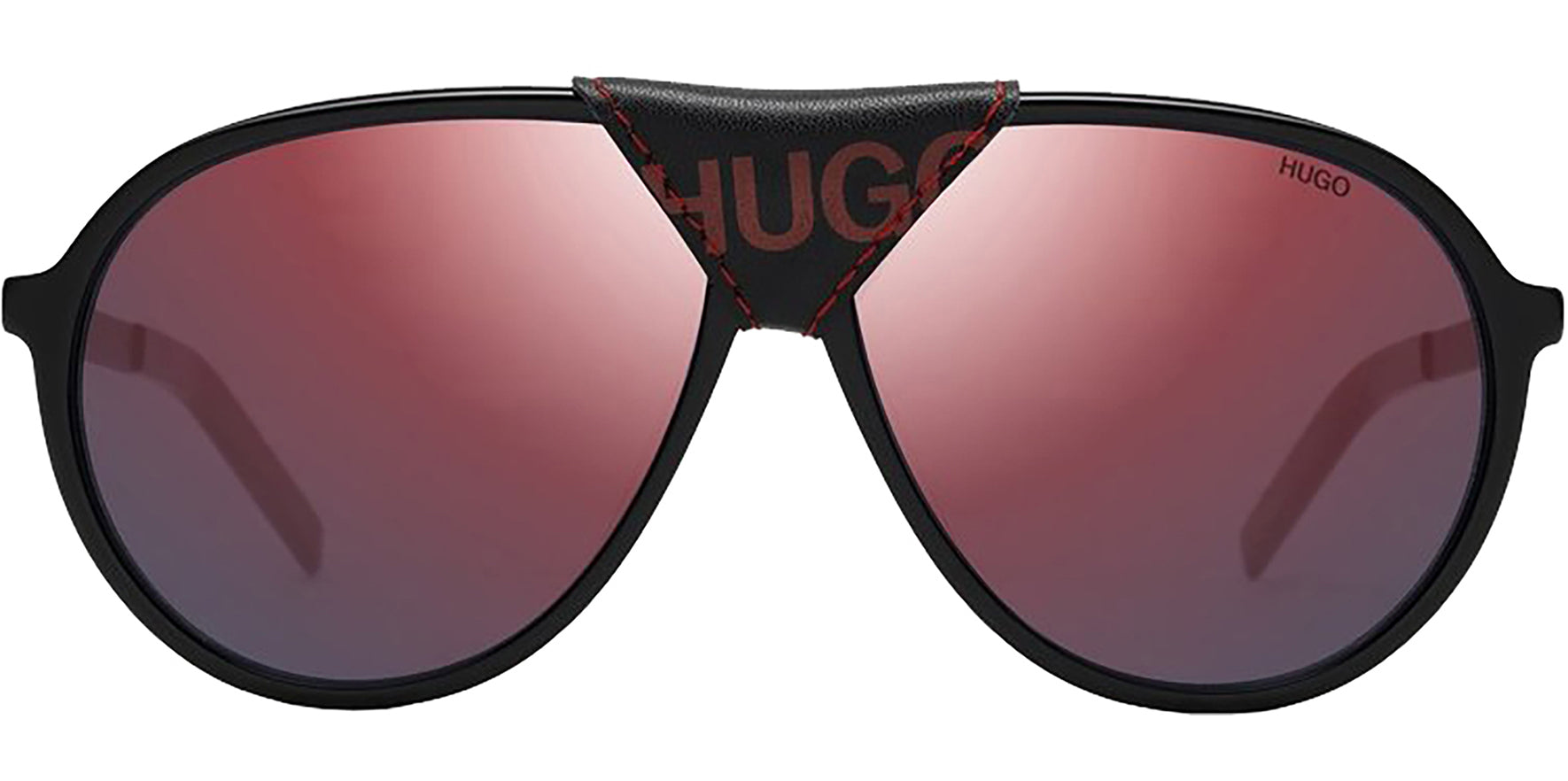 Hugo by Hugo Boss Black/Red Pilot w/ Mirror Lens - Eyedictive