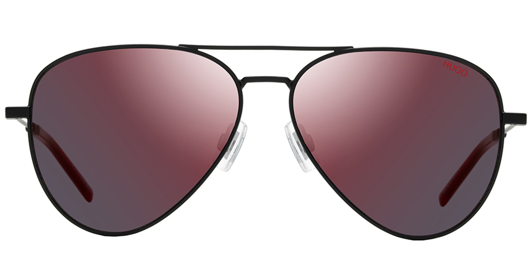 Hugo By Hugo Boss Matte Black/Red Aviator - Eyedictive