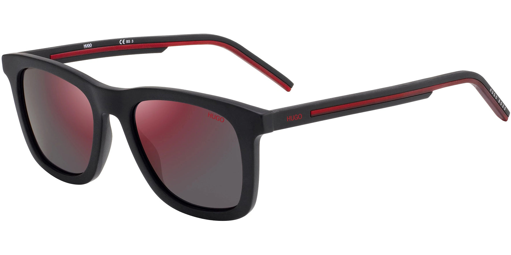 HUGO by Hugo Boss Matte Black/Red Crystal Soft Square - Eyedictive