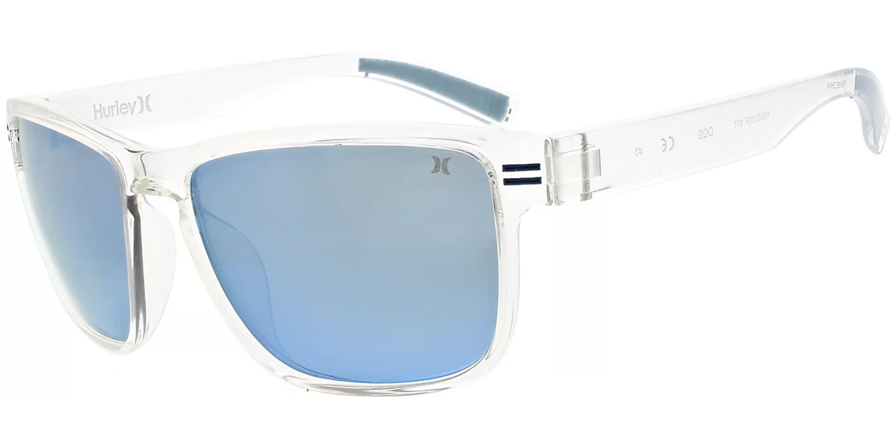 Hurley OGS Polarized Clear Crystal Square Wrap - Eyedictive