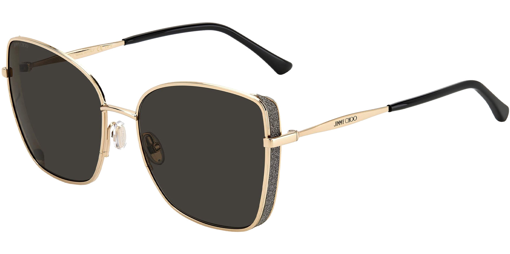 Jimmy Choo Alexis Black Gold-Tone/Black Cat-Eyed Butterfly - Eyedictive