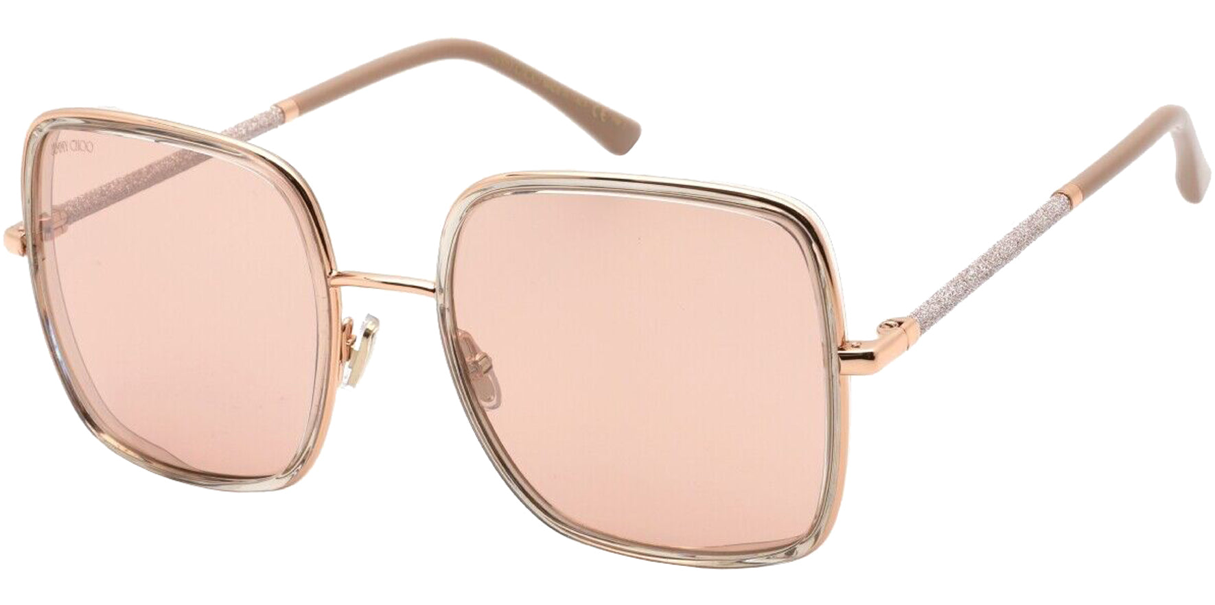 Jimmy Choo Jayla Gold-Tone/Nude Large Square - Eyedictive