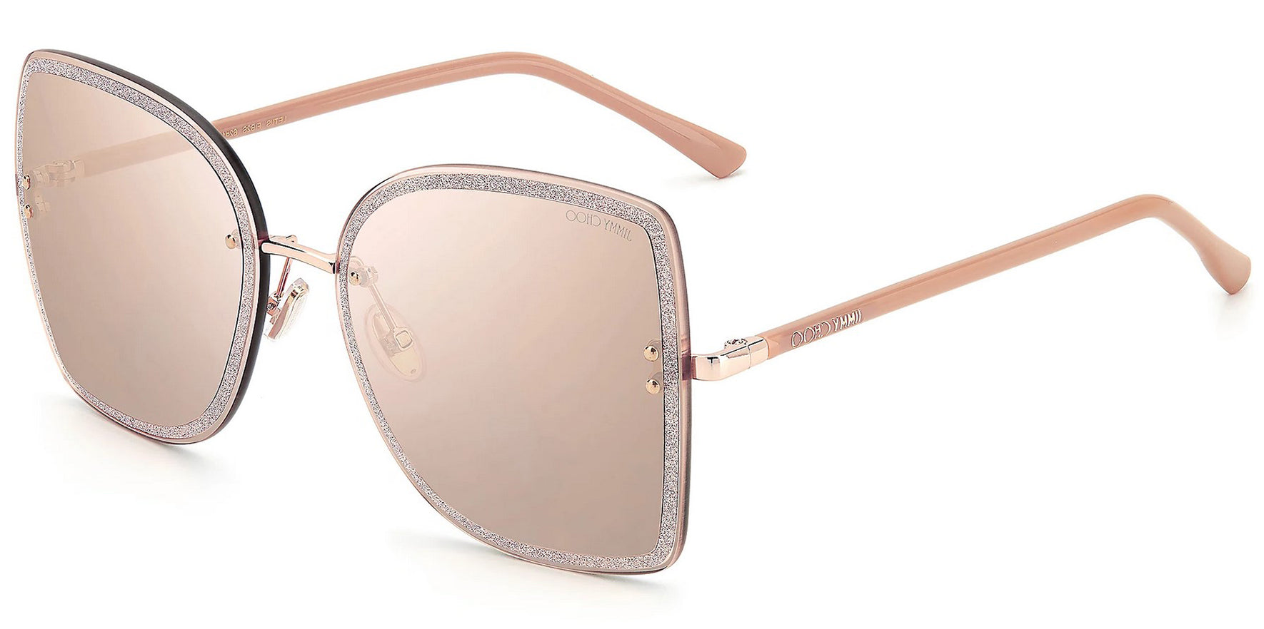 Jimmy Choo Leti Nude Rimless Butterfly w/ Mirror Lens - Eyedictive