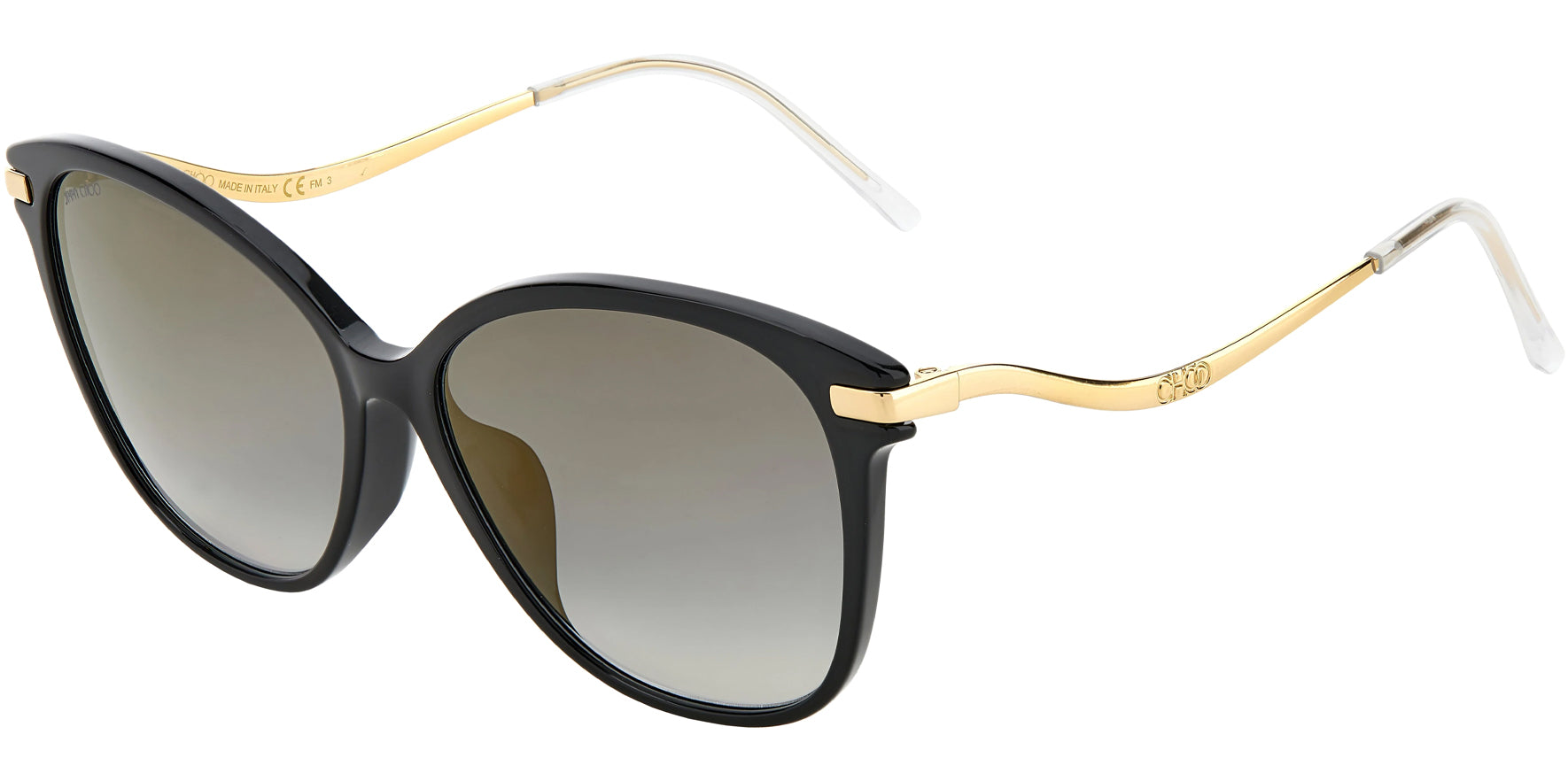 Jimmy Choo Peg Black/Gold-Tone Cat Eye w/ Gradient Lens - Eyedictive