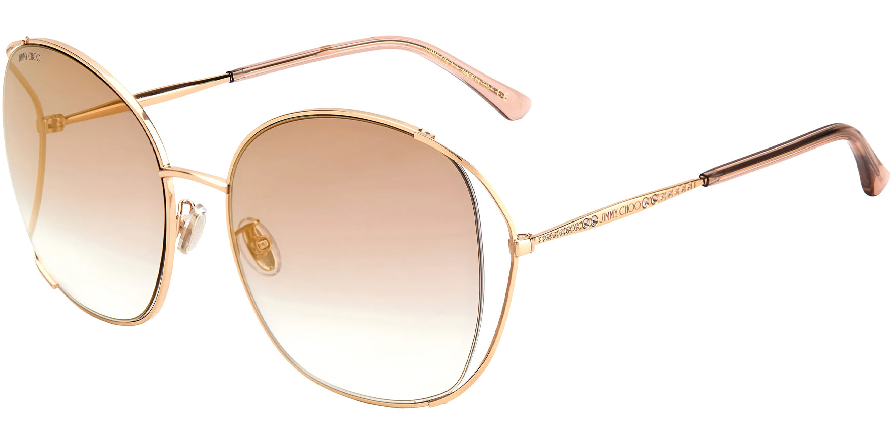 Jimmy Choo Tinka Oversize Round Cutaway w/ Gradient Lens - Eyedictive