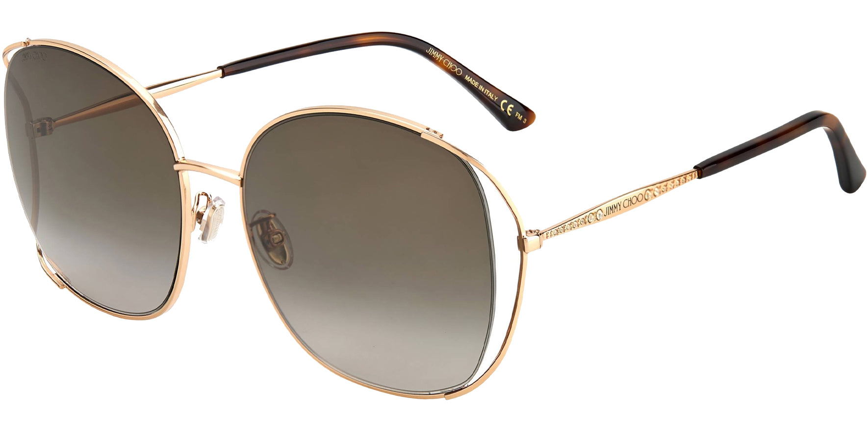 Jimmy Choo Tinka Oversize Round Cutaway w/ Gradient Lens - Eyedictive