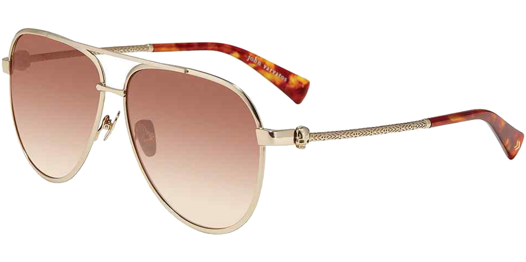 John Varvatos Gold-Tone Aviator w/ Gradient Lens - Eyedictive