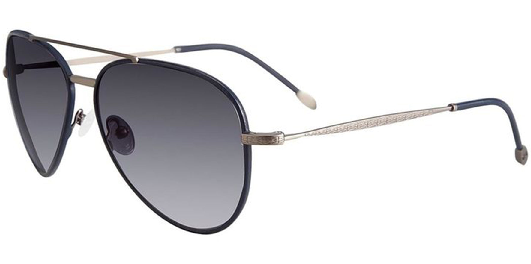 John Varvatos Leather-Wrapped Aviator w/ Gradient AR Lens - Eyedictive