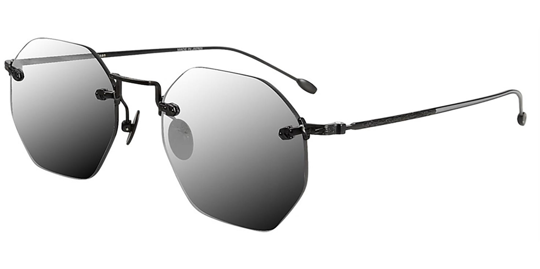 John Varvatos Matte Black Geometric Rimless w/ Mirror Lens - Eyedictive