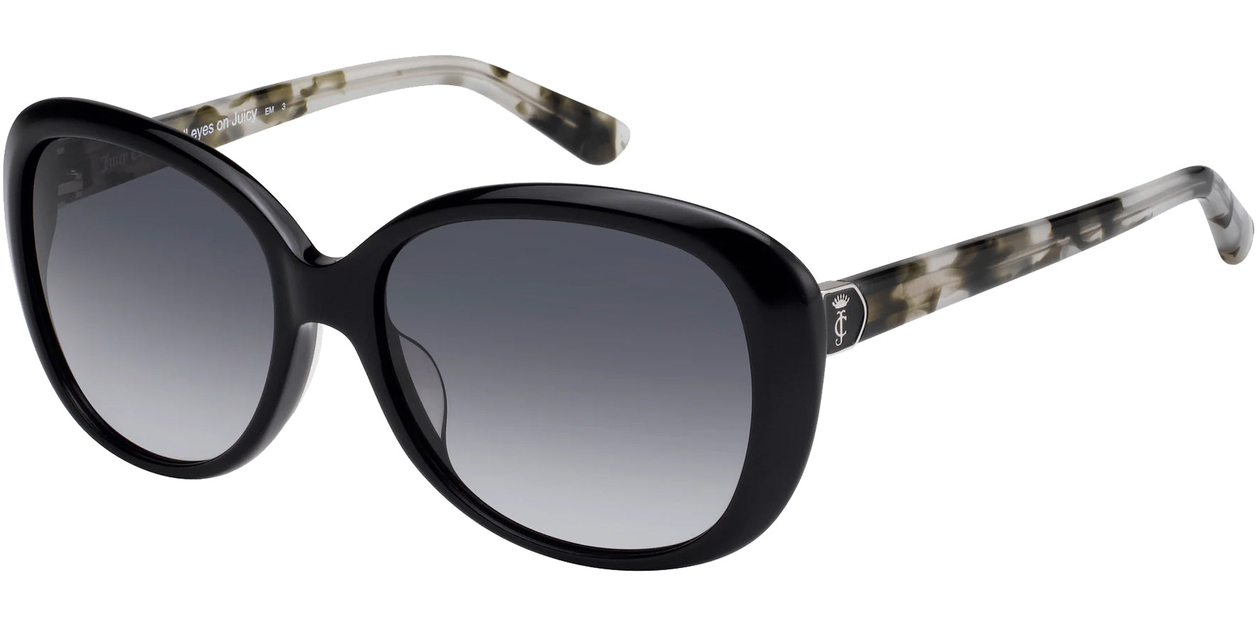 Juicy Couture Black/Black Havana Vintage Style Oval - Eyedictive