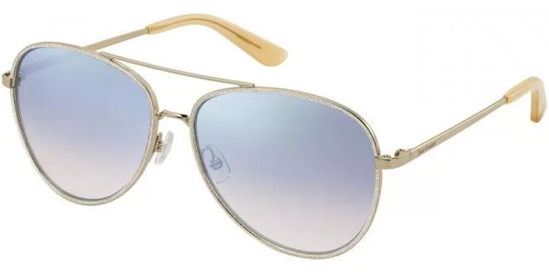 Juicy Couture Gold-Tone Glitter Edge Aviator w/ Mirror Lens - Eyedictive