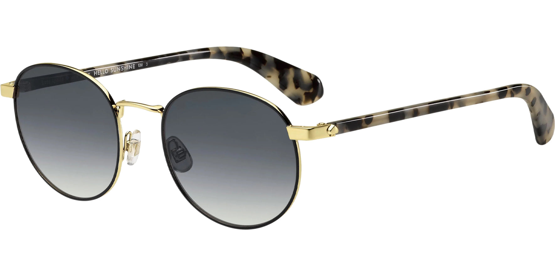 Kate Spade Adelais Black/Gold/Havana Round Classic w/ Gradient Lens - Eyedictive