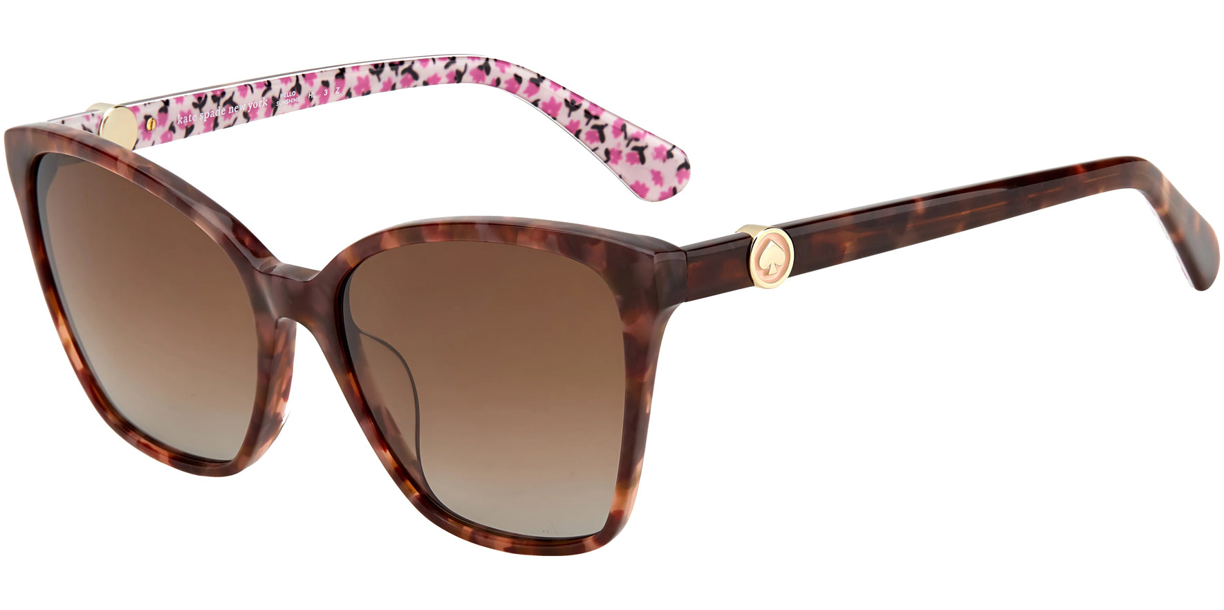 Kate Spade Amiyah Polarized Havana/Floral Cat Eye w/ Gradient Lens - Eyedictive