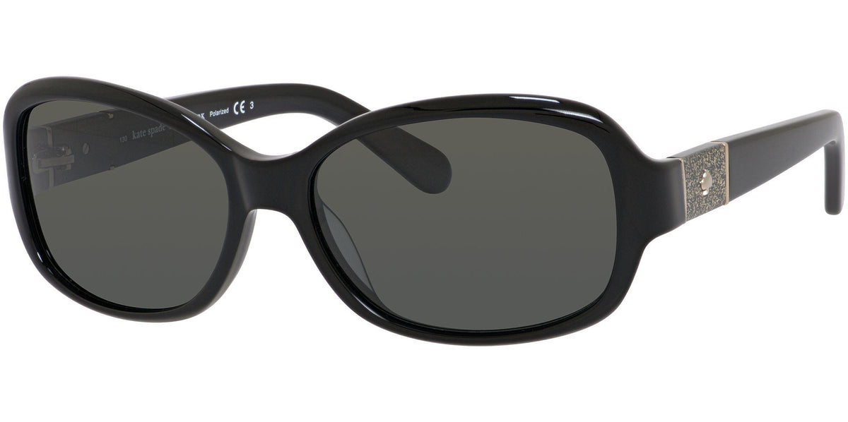 Kate Spade Cheyenne Polarized Black Soft Rectangle - Eyedictive