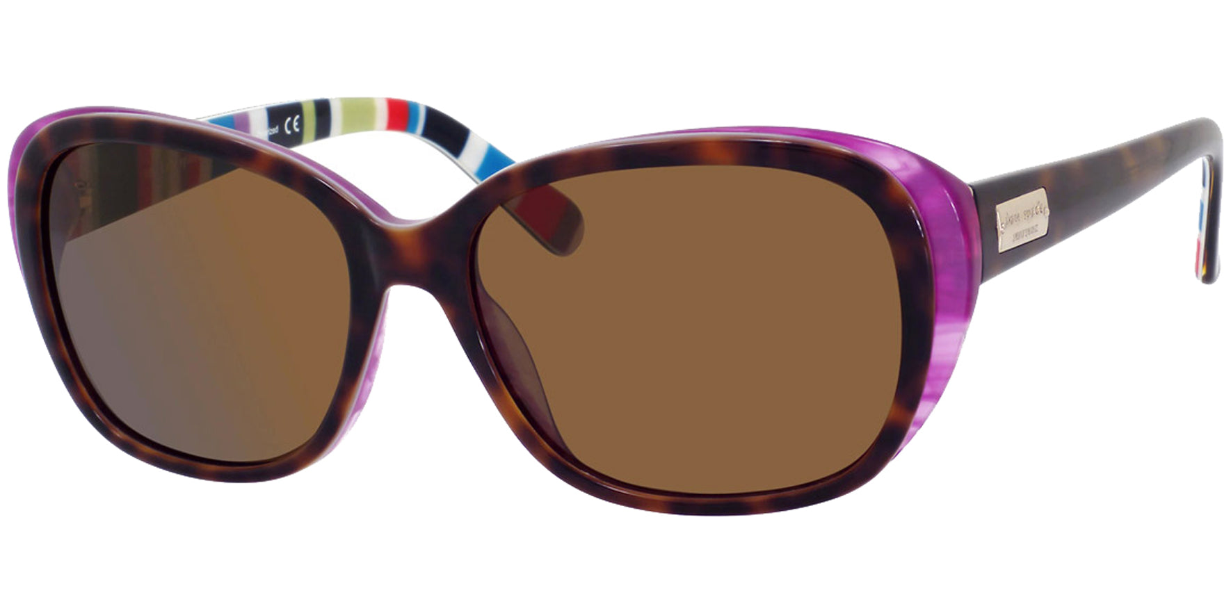 Kate Spade Hilde Polarized Tortoise/Purple/Striped Mod Oval - Eyedictive