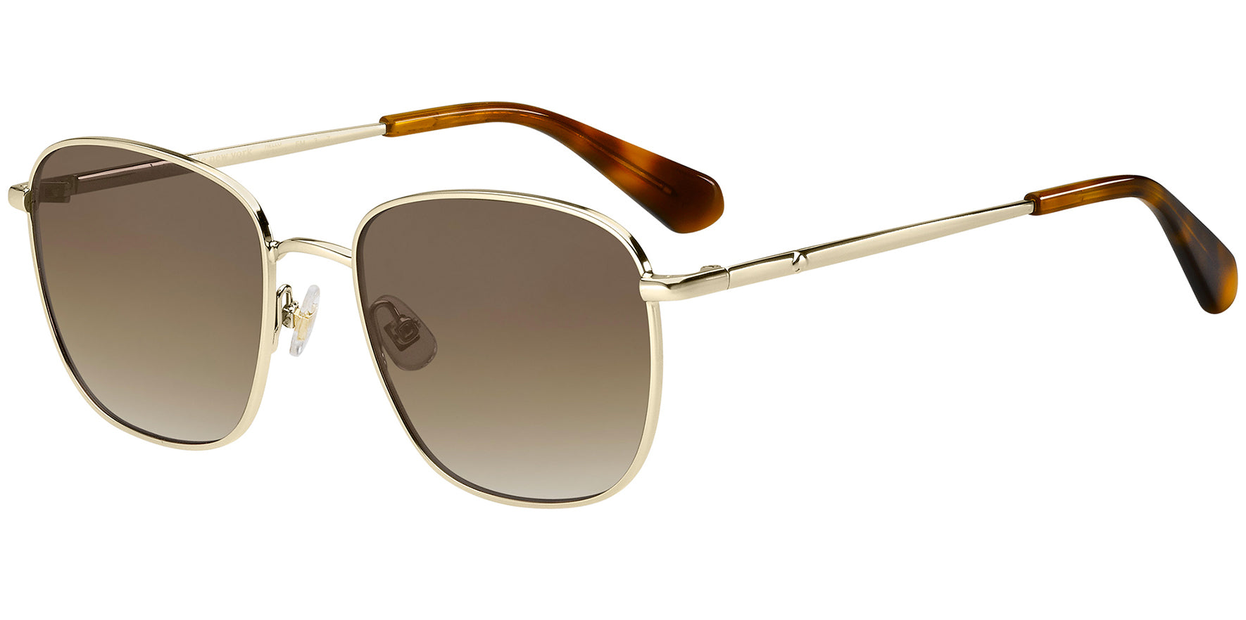 Kate Spade Kiyah Polarized Gold-Tone Squared Aviator - Eyedictive