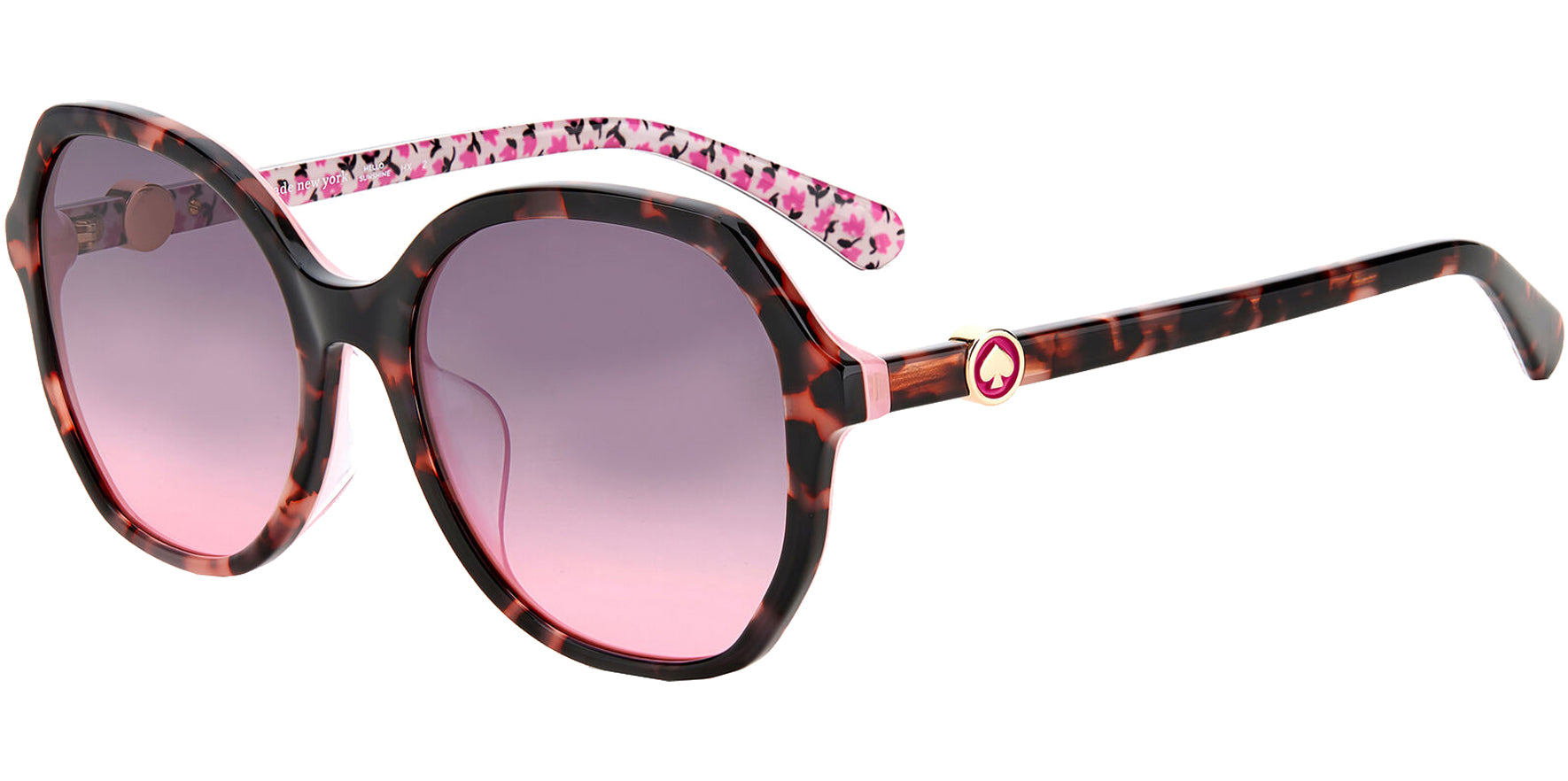 Kate Spade Lourdes Pink Havana Square Butterfly - Eyedictive