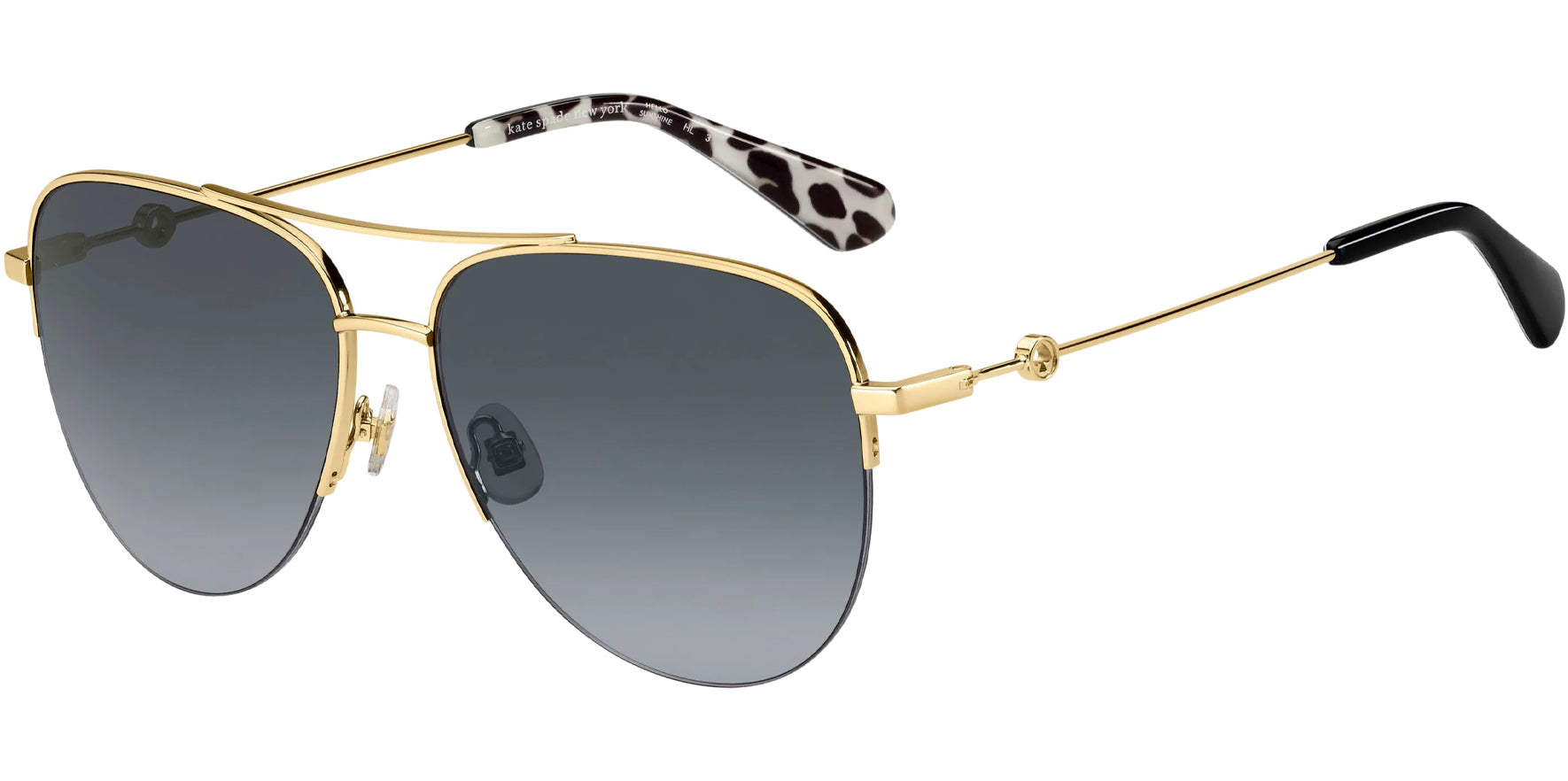 Kate Spade Maisie Gold-Tone/Black Semi-Rimless Aviator