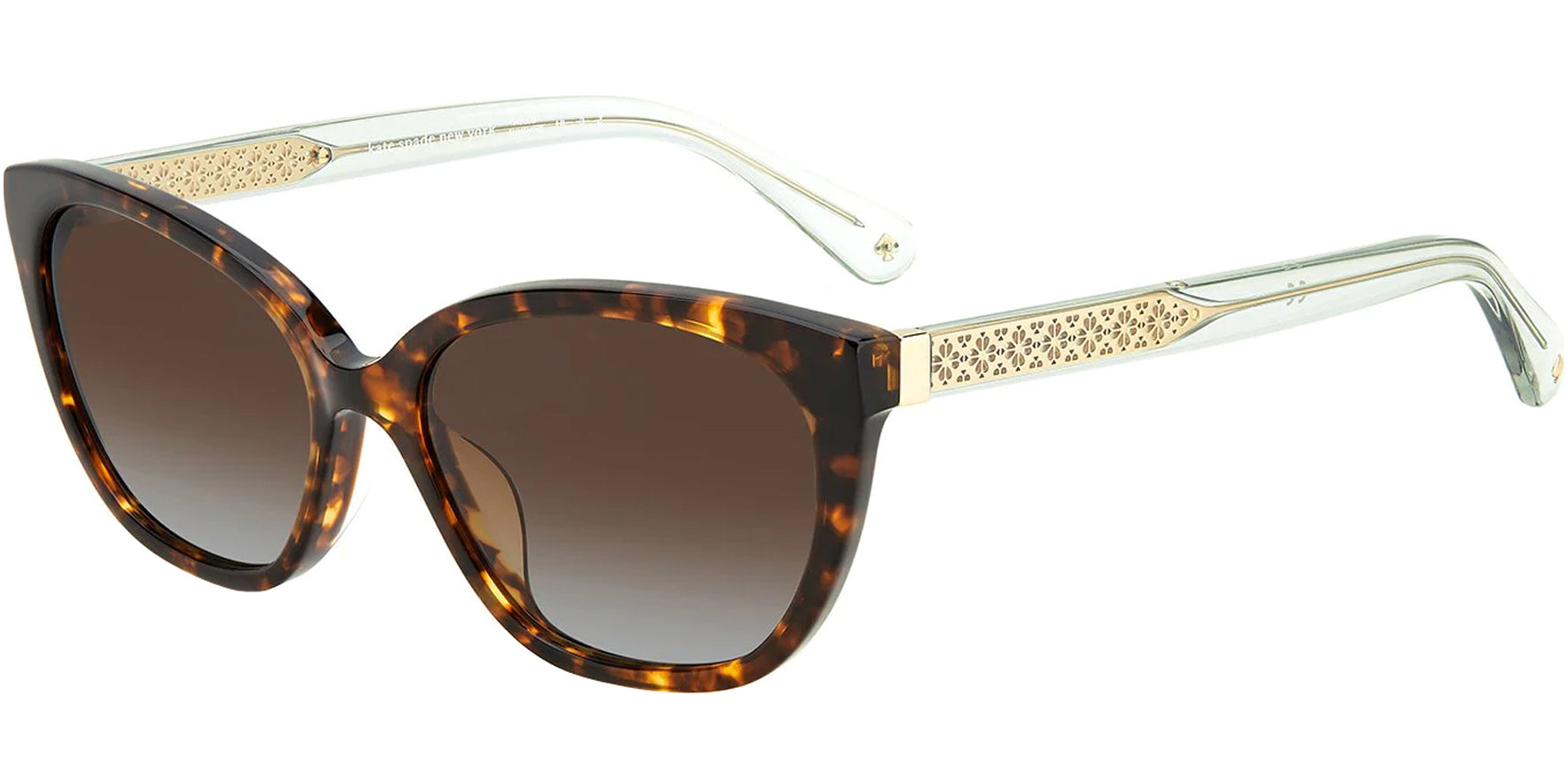 Kate Spade Philippa Polarized Havana Rectangle Cat Eye