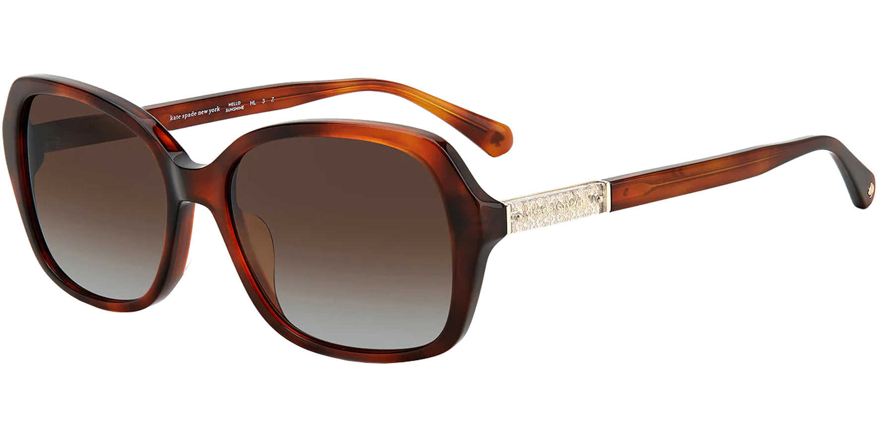 Kate Spade Yvette Polarized Havana Rectangle Butterfly - Eyedictive