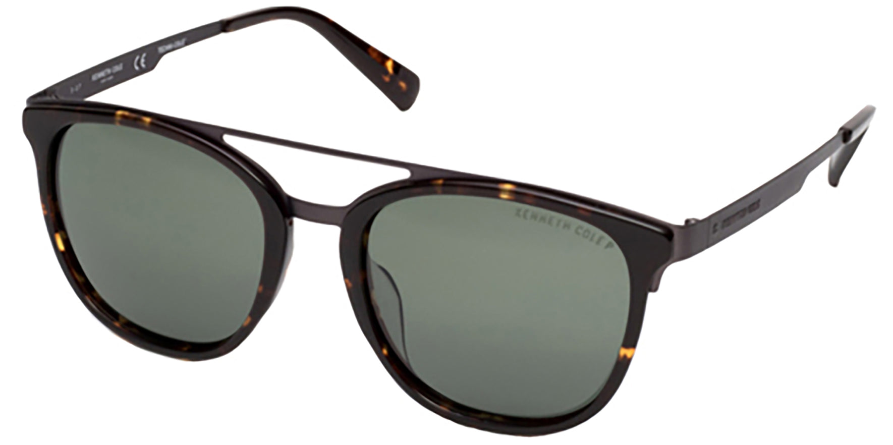 Kenneth Cole NY Polarized Techni-Cole Brow-Bar Square - Eyedictive