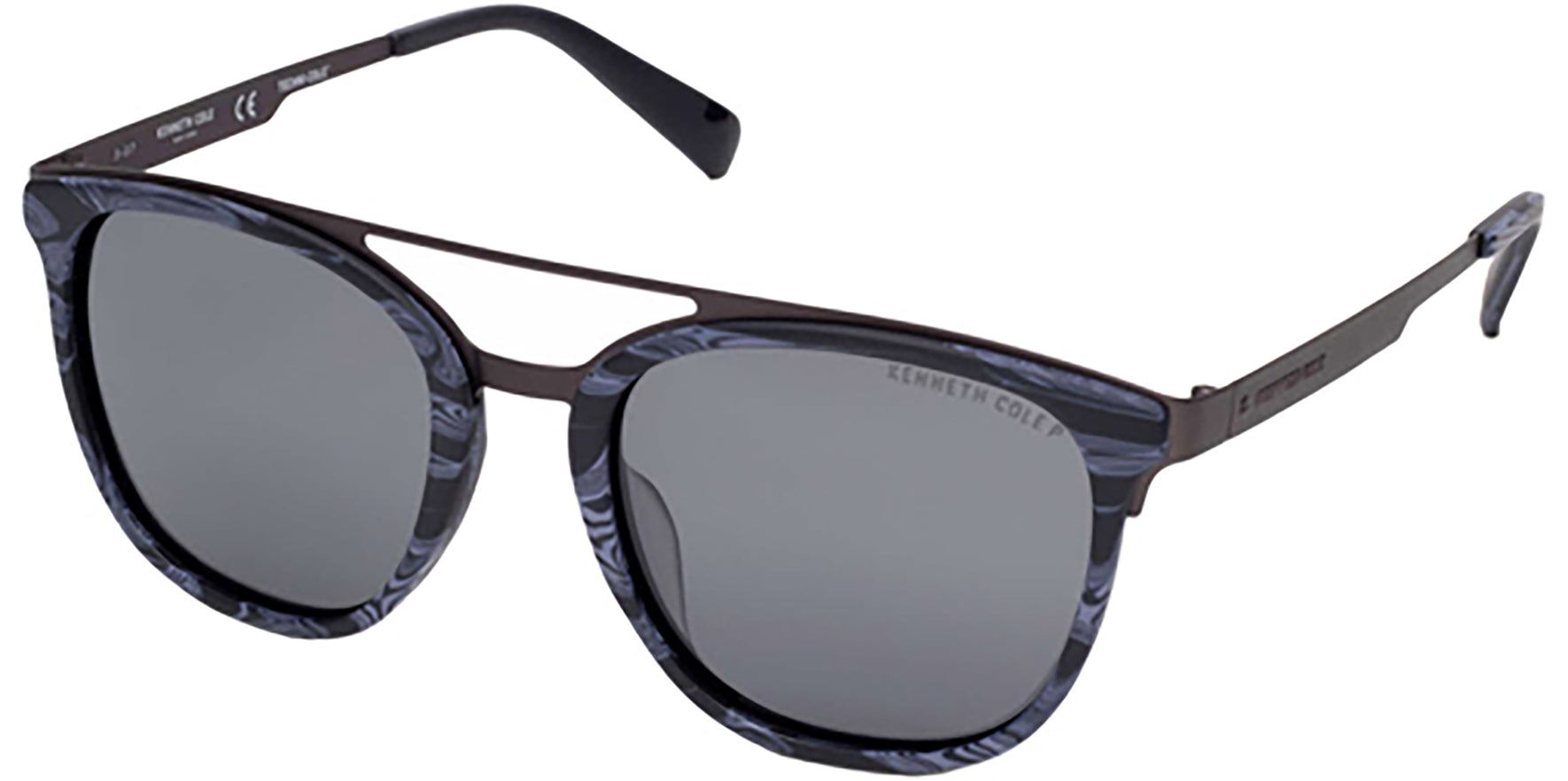 Kenneth Cole NY Polarized Techni-Cole Brow-Bar Square - Eyedictive