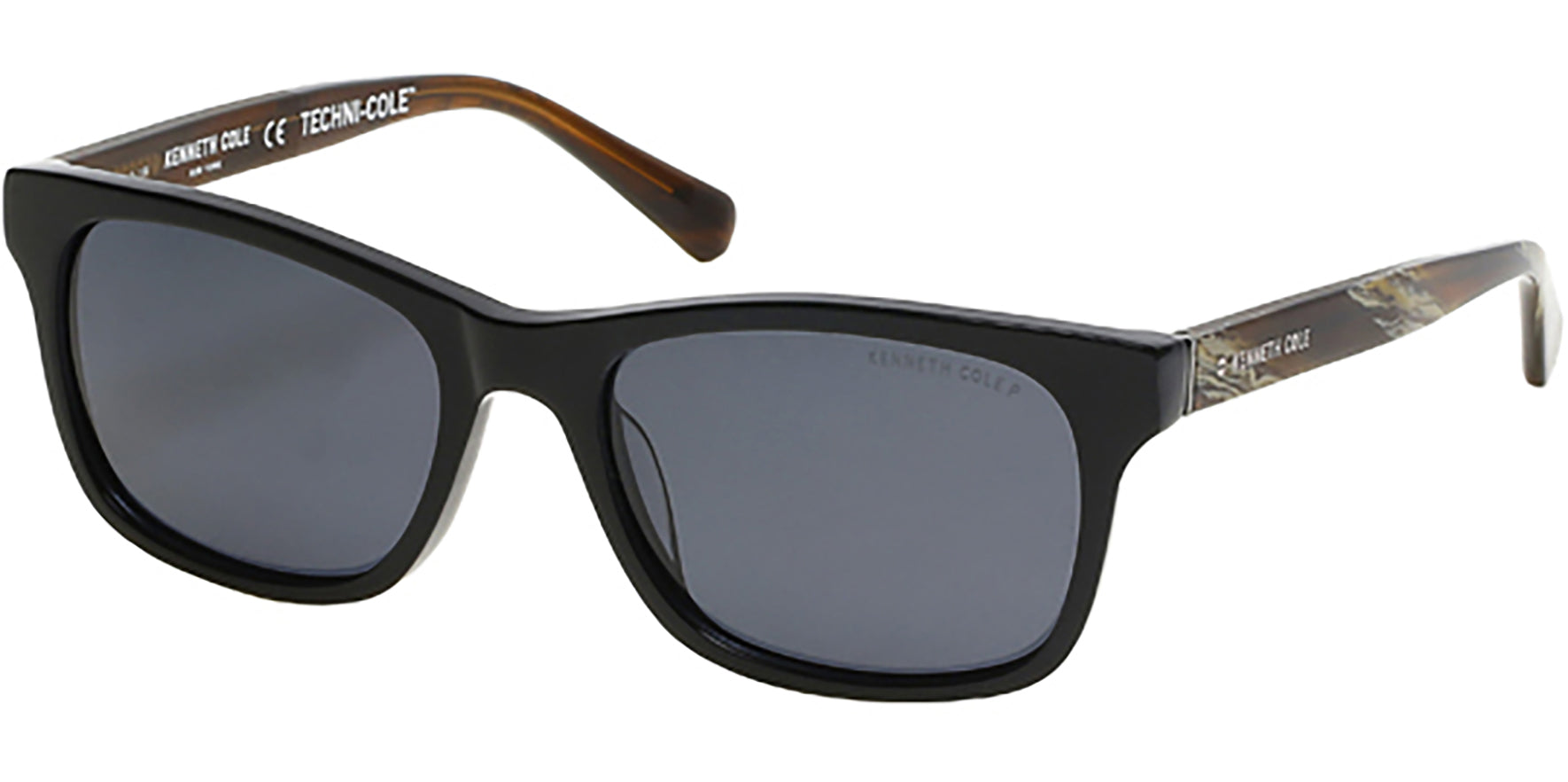 Kenneth Cole Techni-Cole Polarized Shiny Black Soft Square - Eyedictive