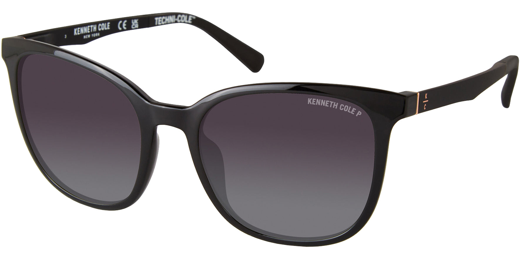 Kenneth Cole New York Polarized Rounded Cat Eye w/ Gradient Lens