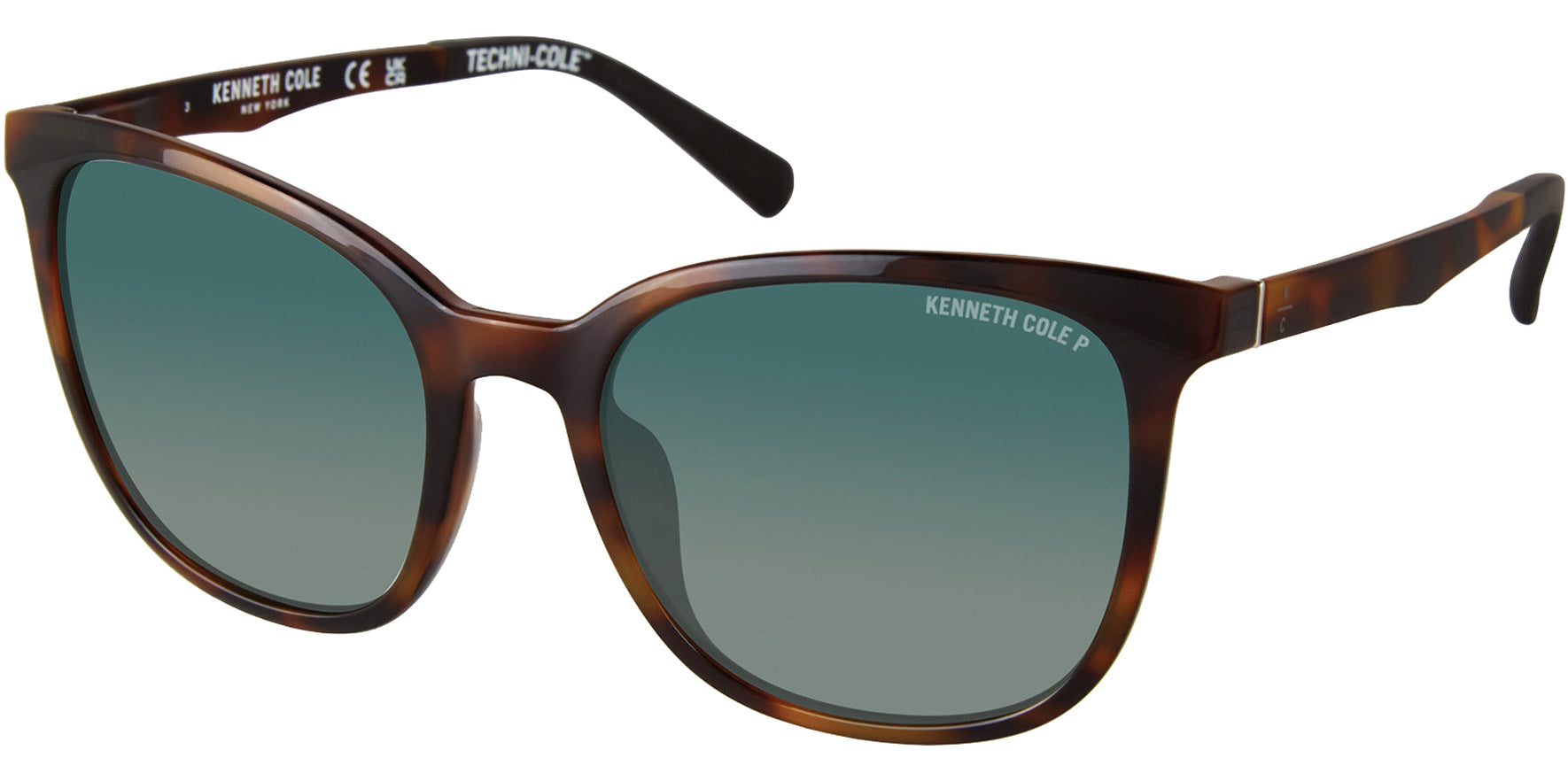 Kenneth Cole New York Polarized Rounded Cat Eye w/ Gradient Lens