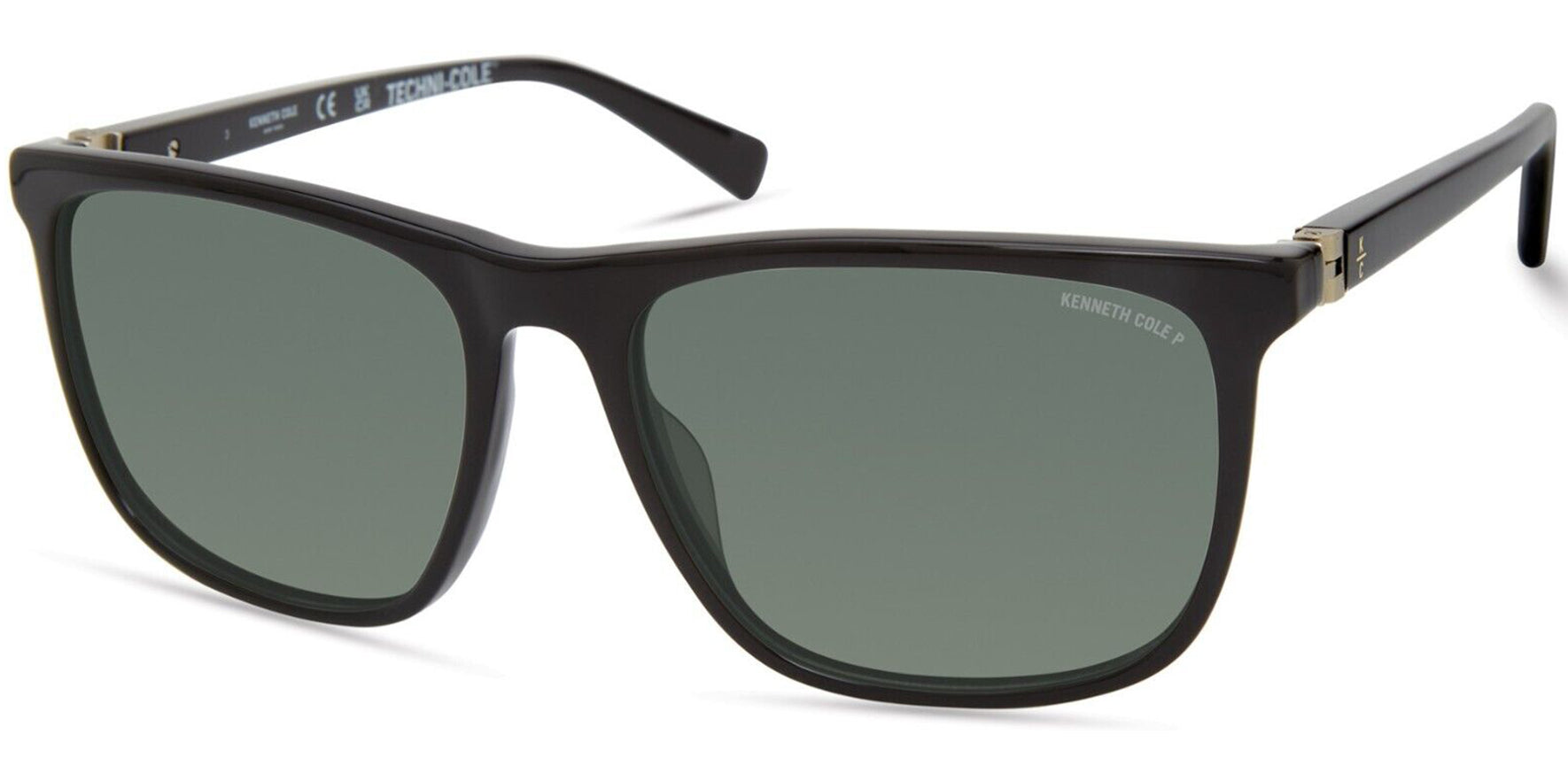 Kenneth Cole New York Polarized Techni-Cole Black Soft Square