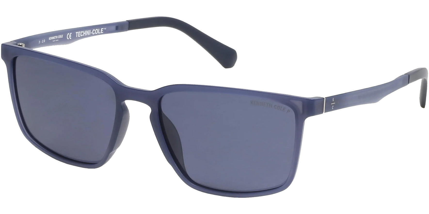 Kenneth Cole NY Polarized Techni-Cole Matte Blue Square - Eyedictive