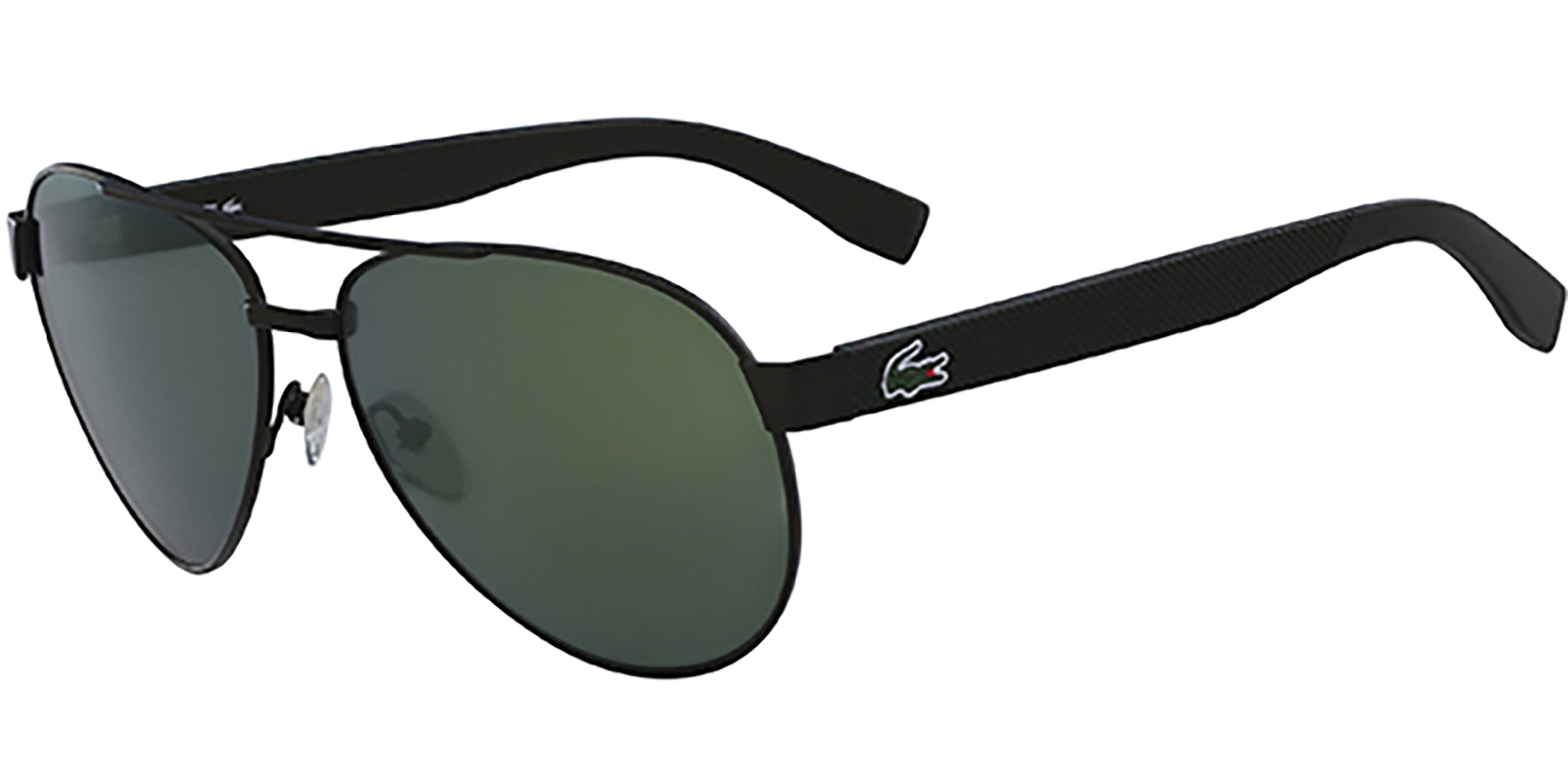 Lacoste Matte Green Aviator w/ Pique Pattern Temples - Eyedictive