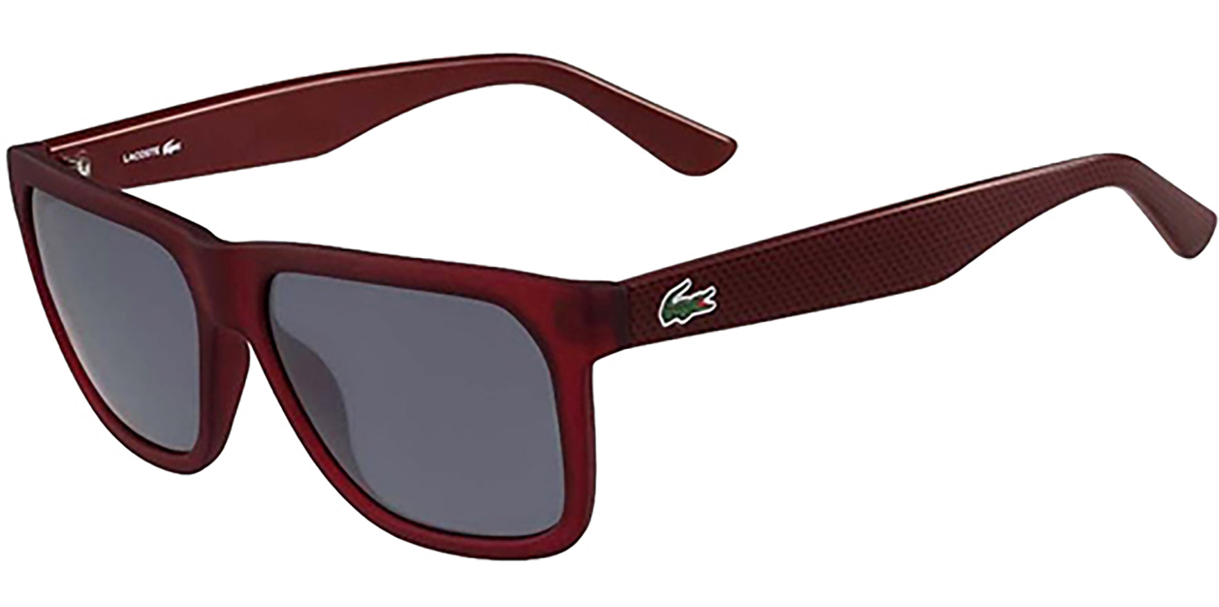 Lacoste Burgundy Soft Square w/ Smoke Flash Lens - Eyedictive