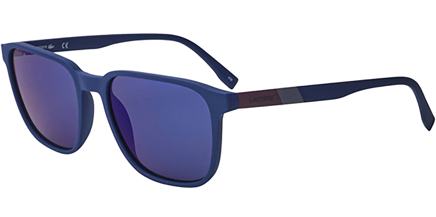 Lacoste Matte Blue Square w/ Color Block Temples - Eyedictive