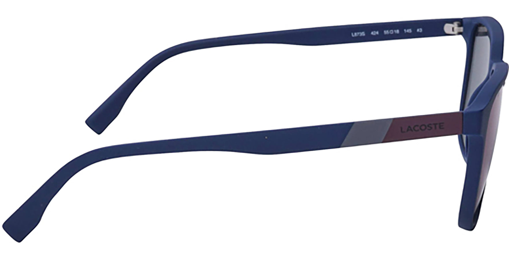 Lacoste Matte Blue Square w/ Color Block Temples - Eyedictive