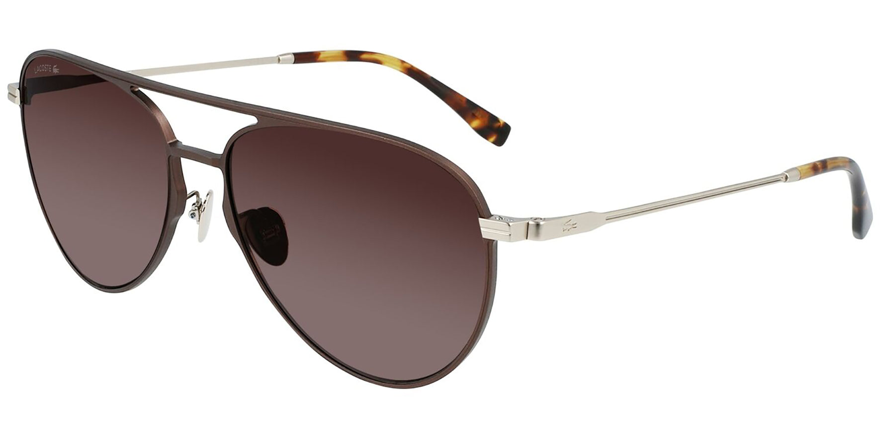 Lacoste Aluminum & Beta Titanium Flat-Top Aviator - Eyedictive