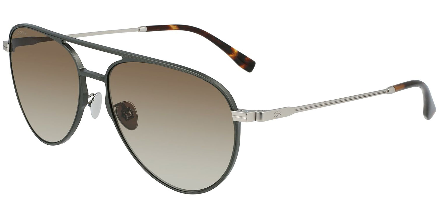 Lacoste Aluminum & Beta Titanium Flat-Top Aviator - Eyedictive