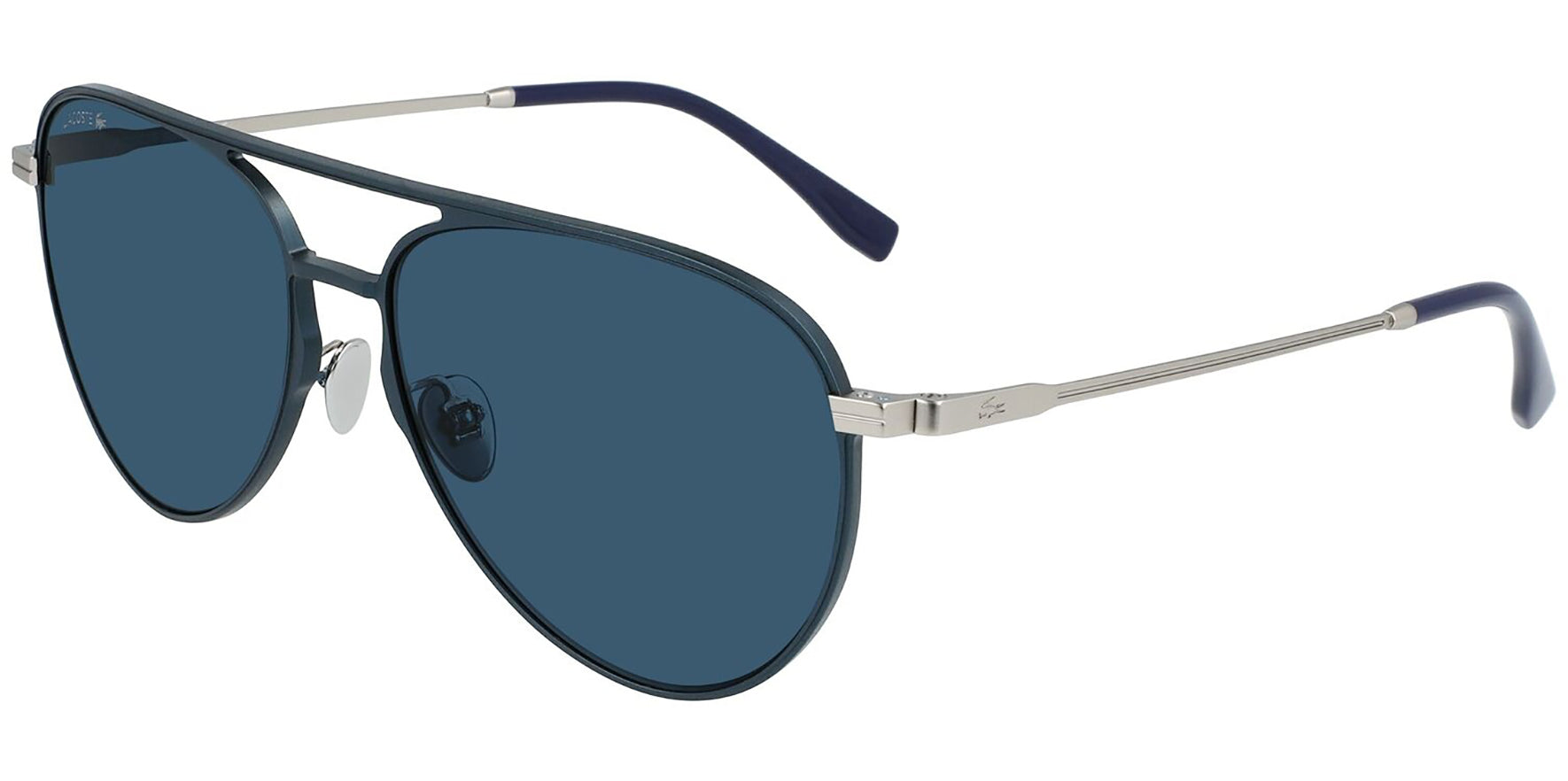 Lacoste Aluminum & Beta Titanium Flat-Top Aviator - Eyedictive