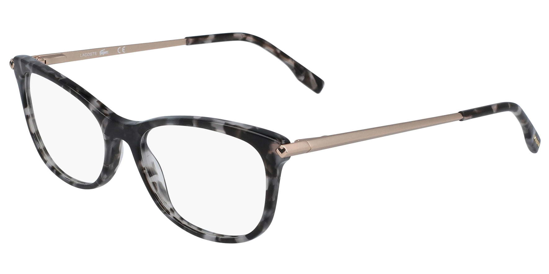 Lacoste Black Havana Cat Eye Eyeglass Frame - Eyedictive