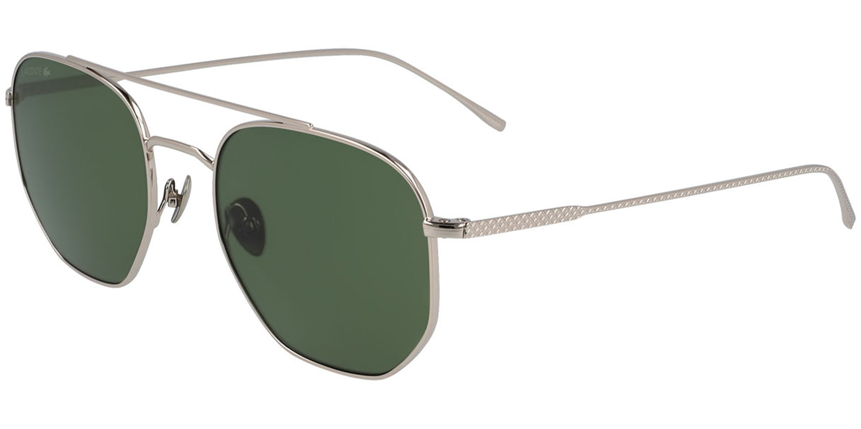 Lacoste Geometric Aviator w/ Textured Pique Temples - Eyedictive