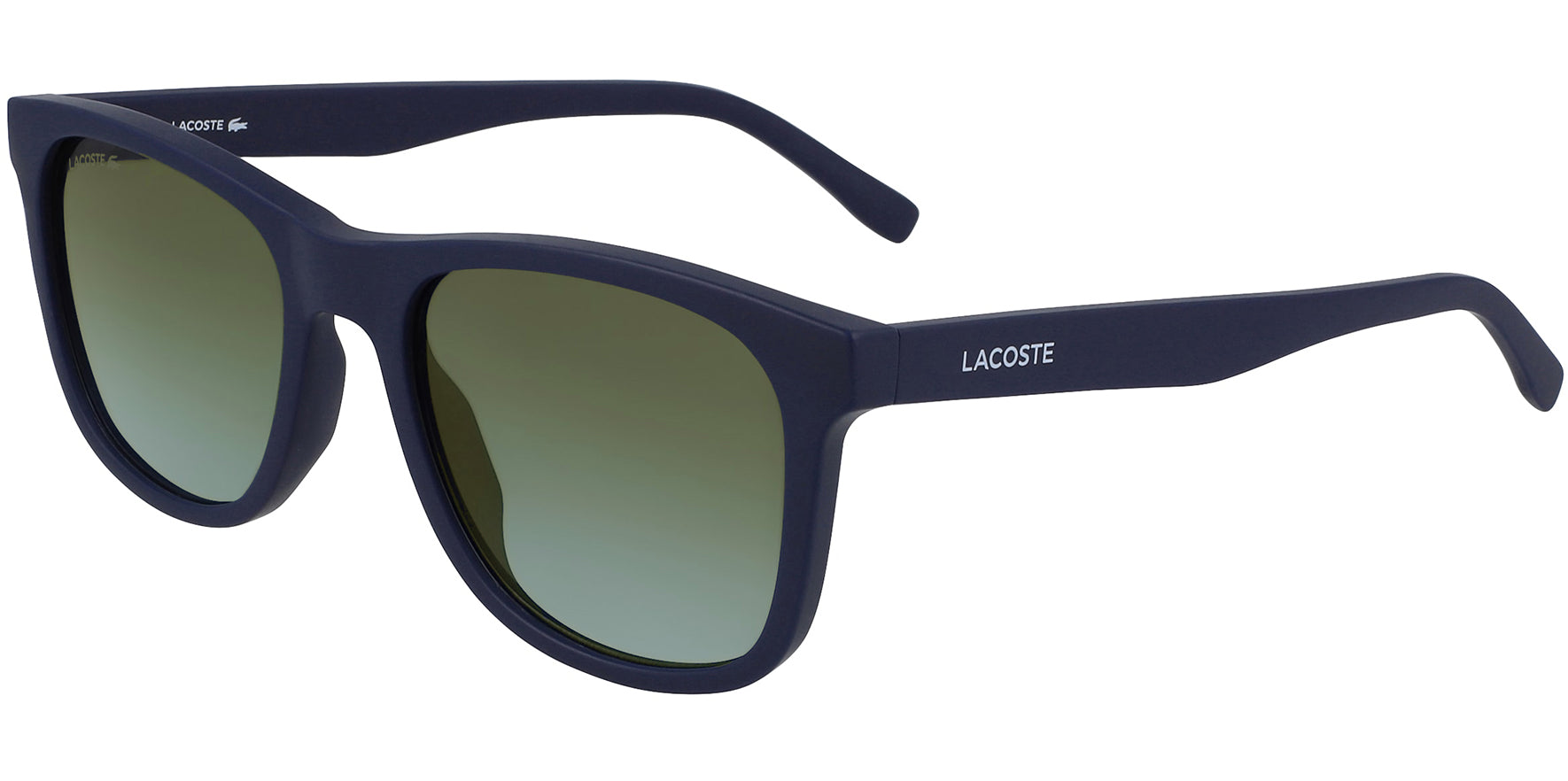 Lacoste Matte Blue Recycled PET Soft Square w/ Gradient Lens - Eyedictive