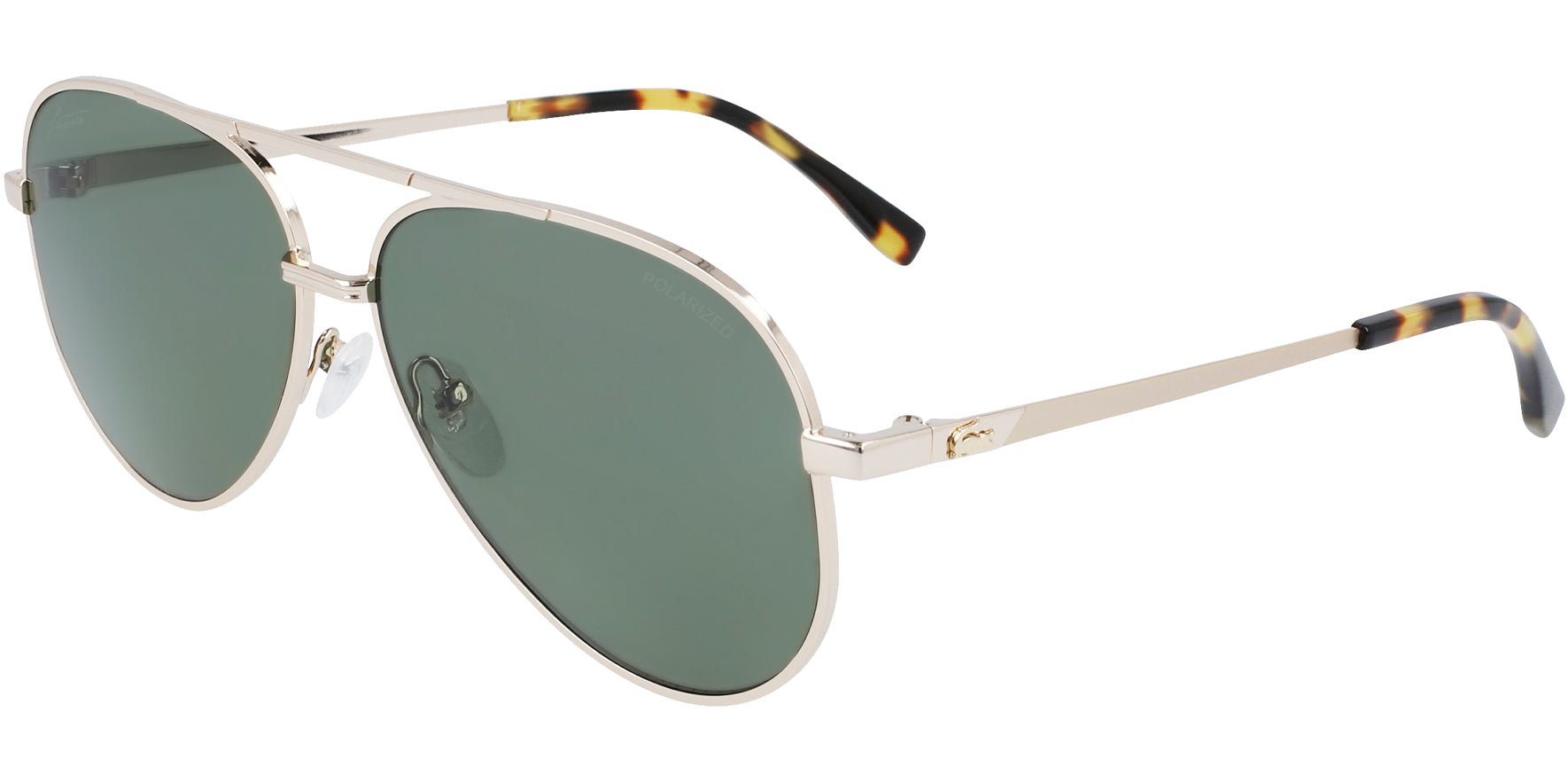 Lacoste Polarized Gold-Tone Vintage-Style Aviator - Eyedictive