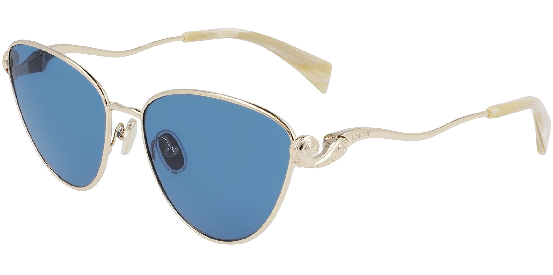 Lanvin Gold-Tone Cat Eye w/ Blue Lens - Eyedictive