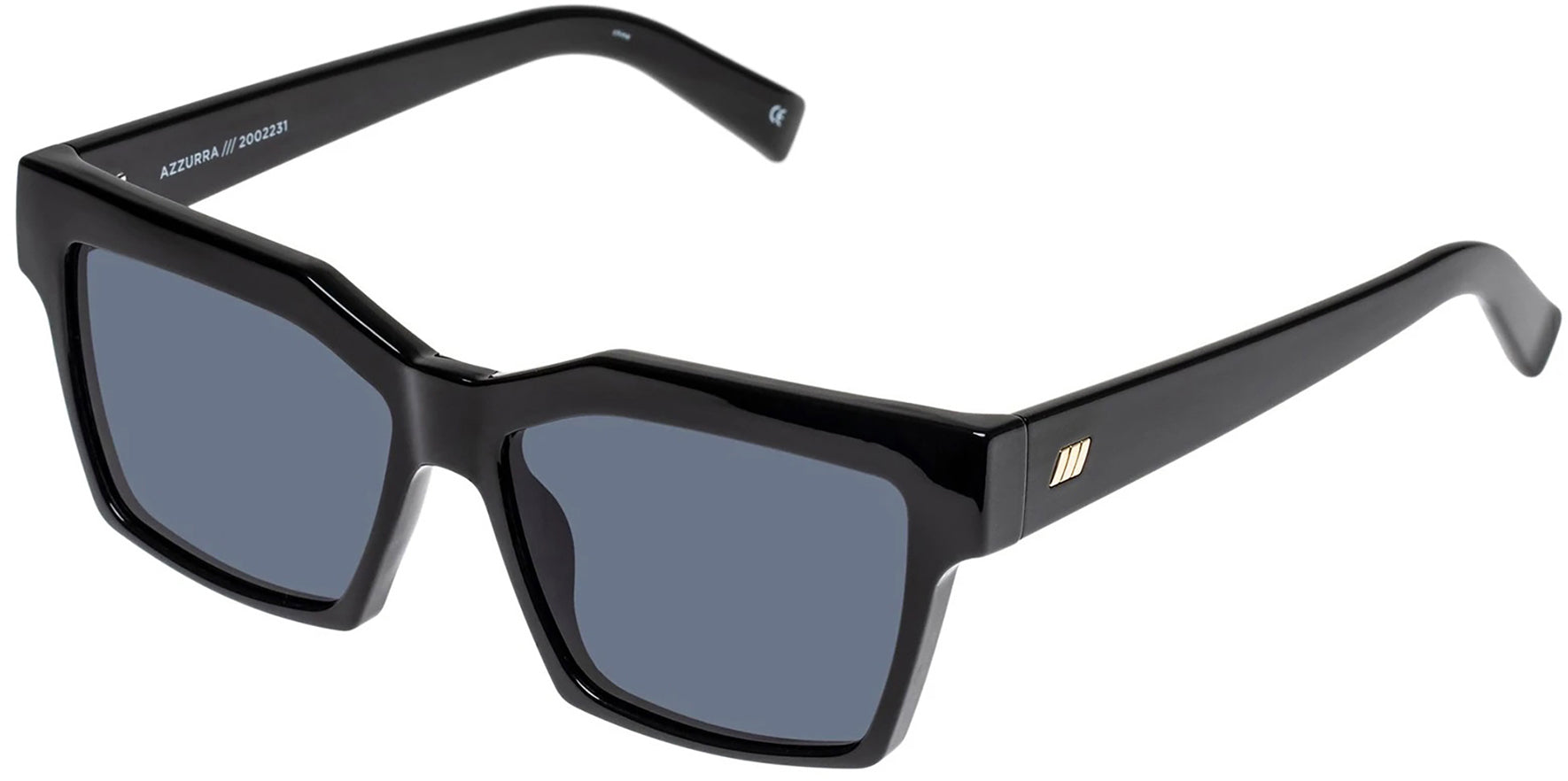 Le Specs Azzurra Black Geometric Square - Eyedictive