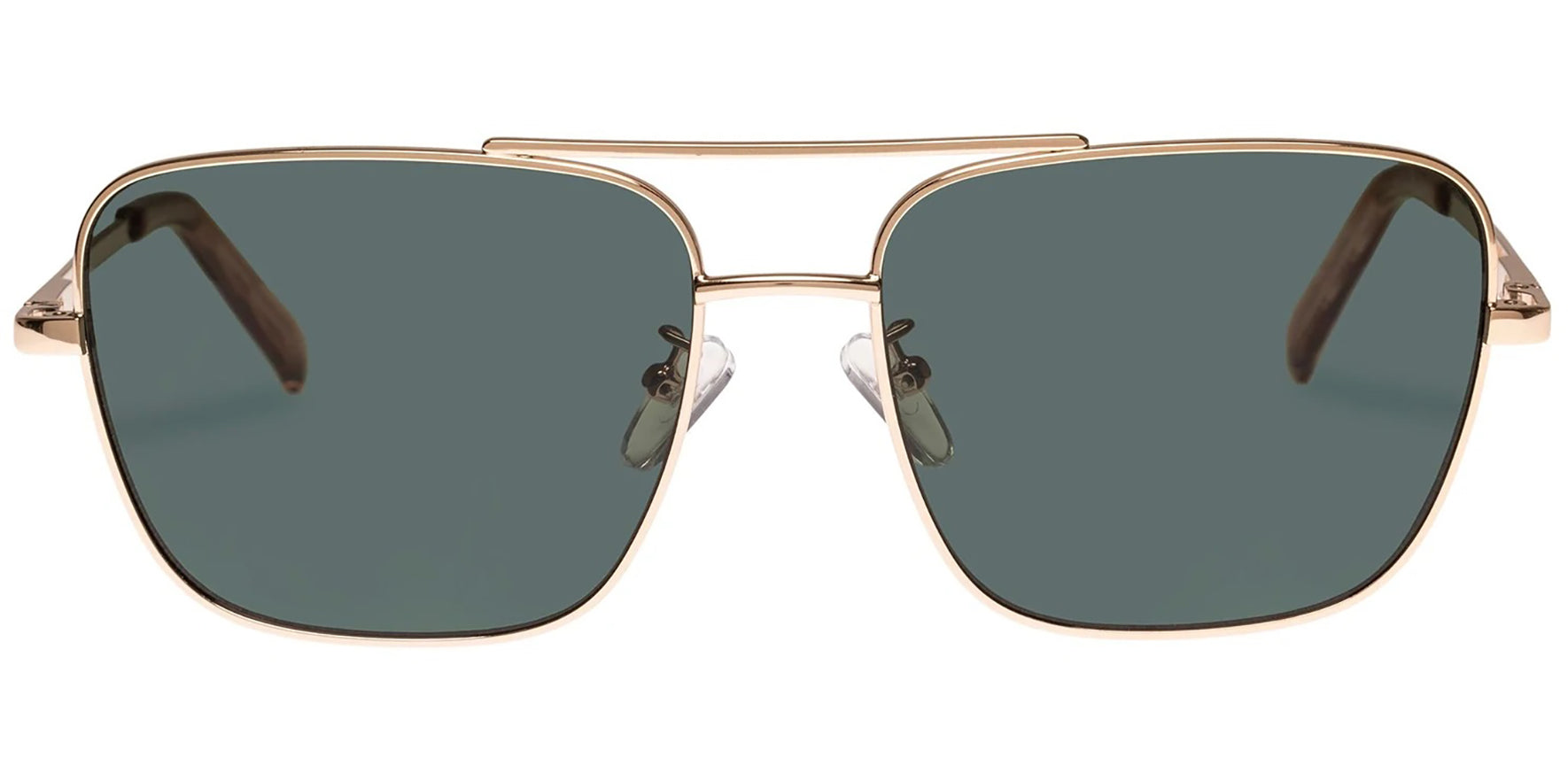 Le Specs Hercules Rose Gold-Tone Square Aviator - Eyedictive