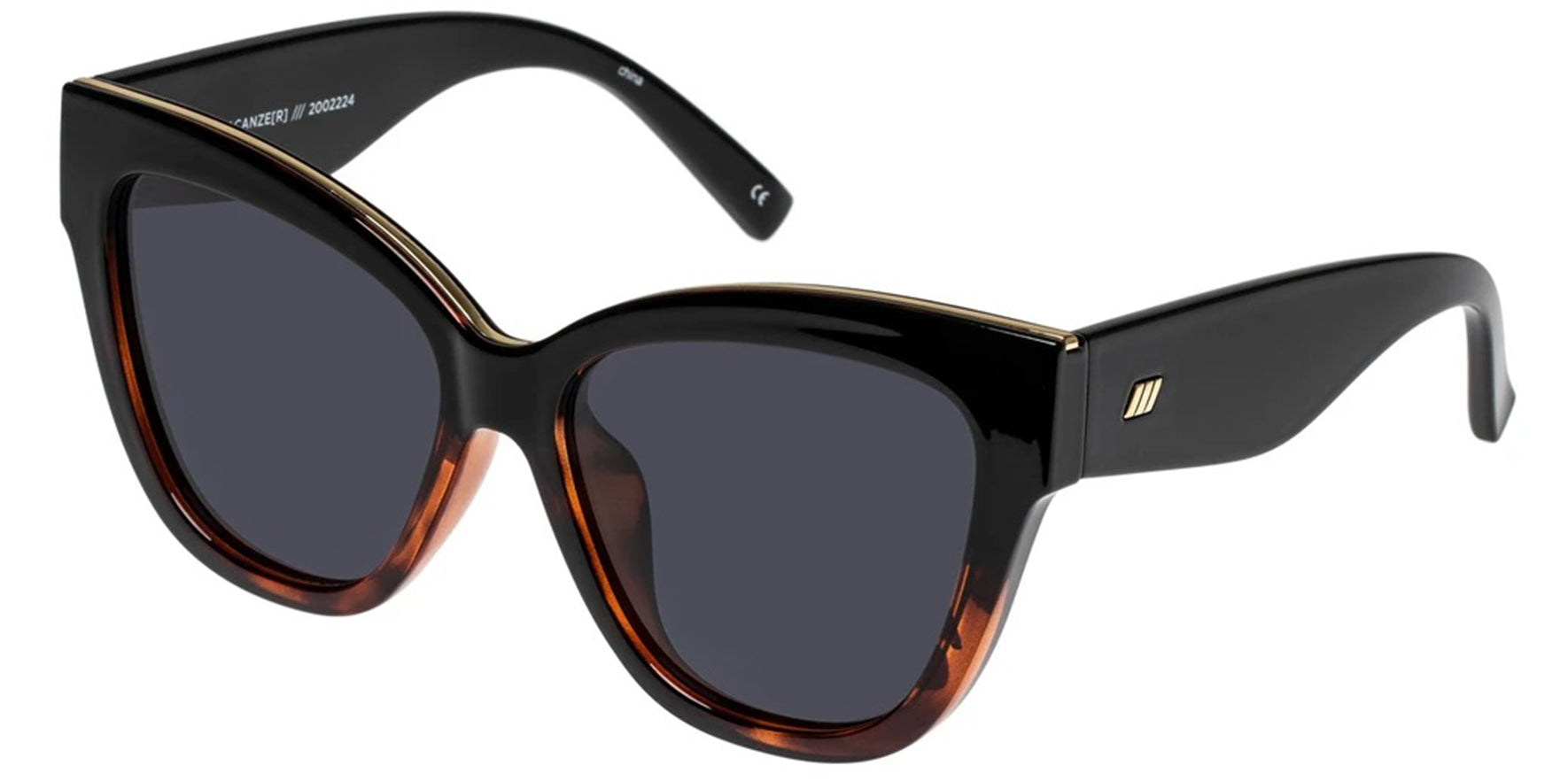 Le Specs Le Vacanze Polarized Black/Tortoise Splice Chunky Cat Eye - Eyedictive