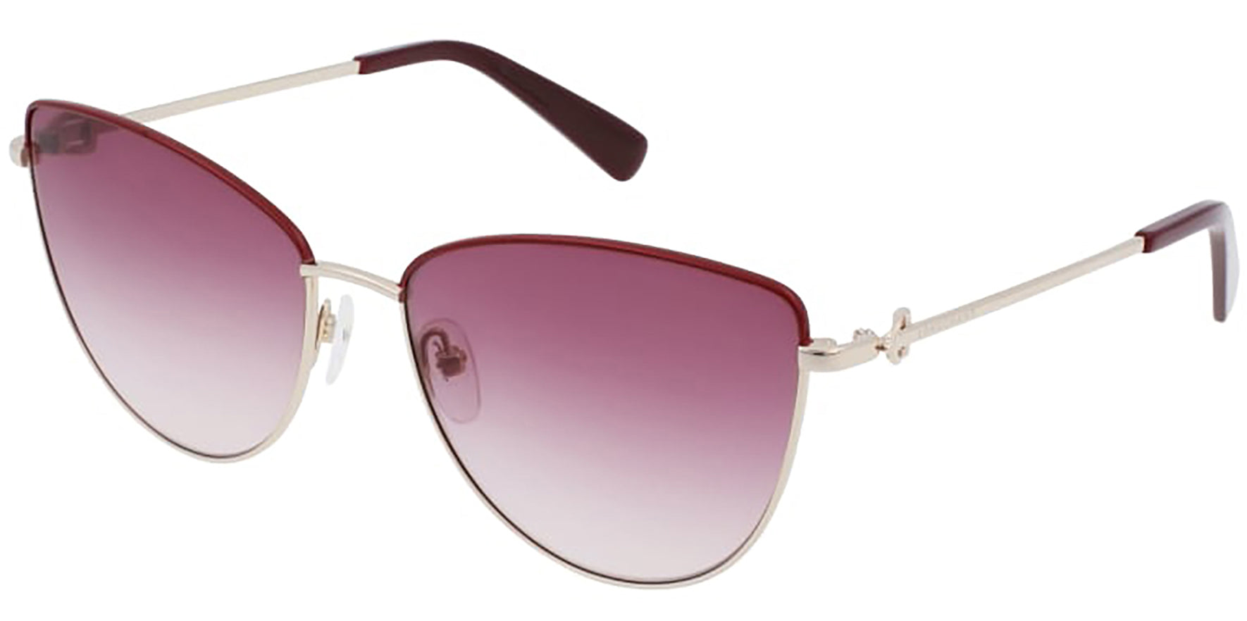 Longchamp Gold-Tone/Wine Cat-Eye w/ Gradient Lens - Eyedictive