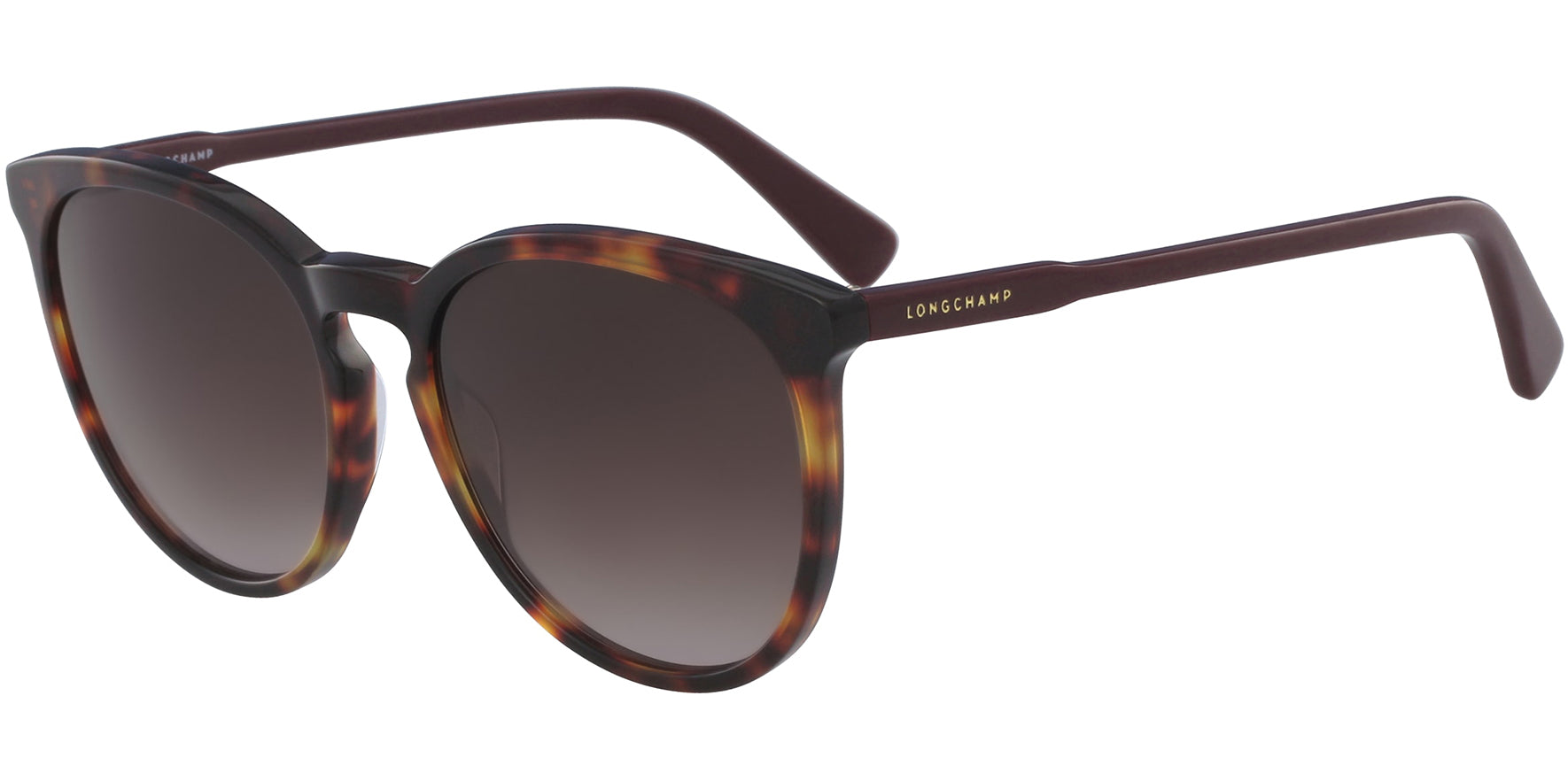 Longchamp Havana Round Cat-Eye w/ Gradient Lens - Eyedictive