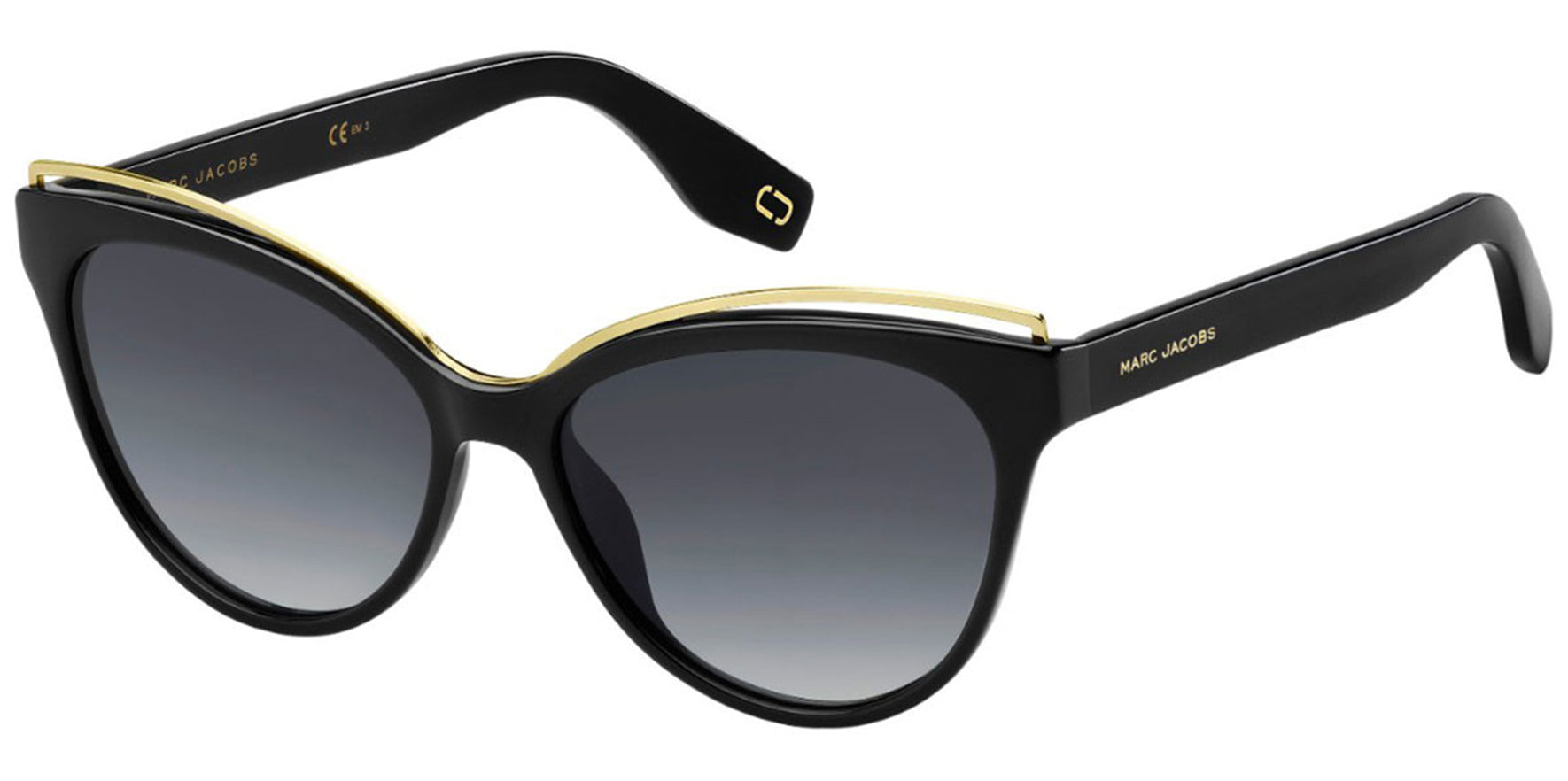 Marc Jacobs Black/Gold Brow Cat Eye w/ Gradient Lens - Eyedictive